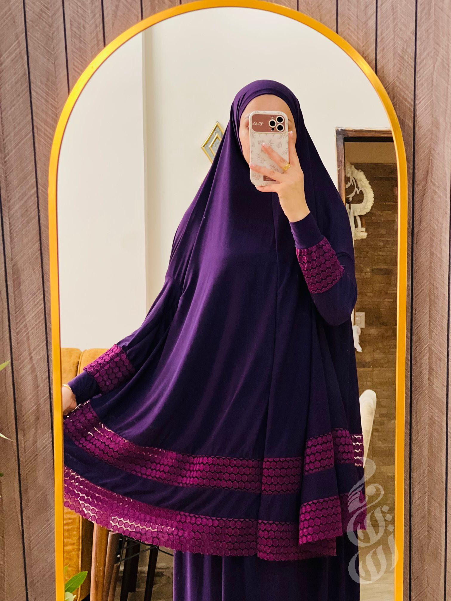 ملابس صلاه قطعتين سادة  دبل دنتيل