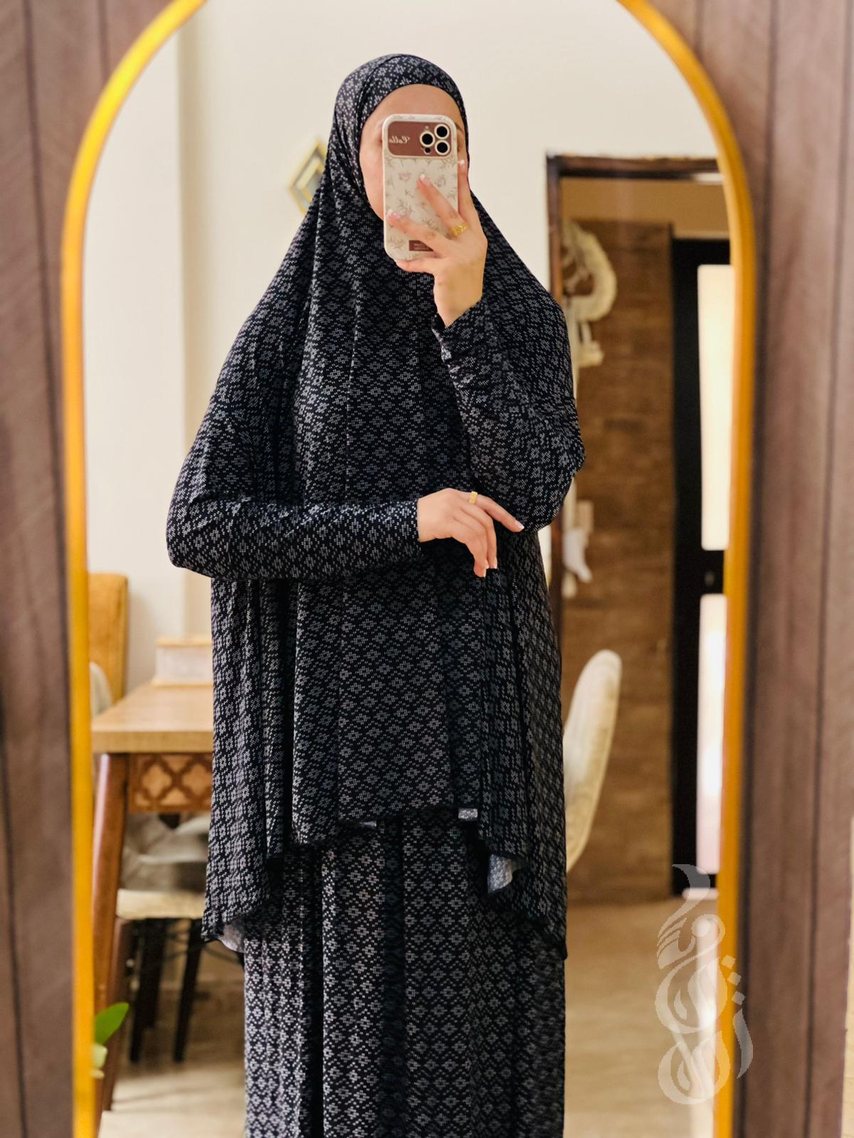 ملابس صلاه قطعتين  معرق لايكرا1